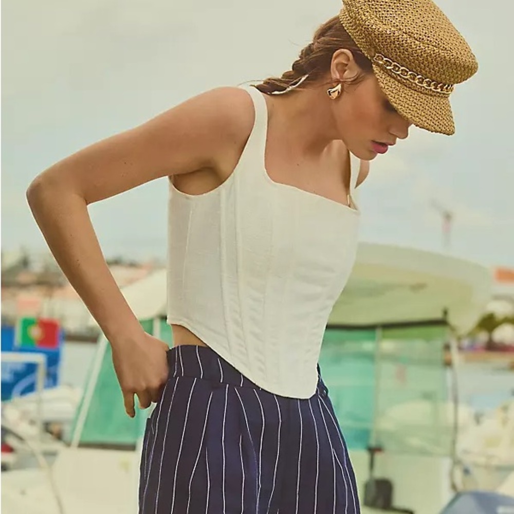 Anthropologie Aureta White Bustier Top